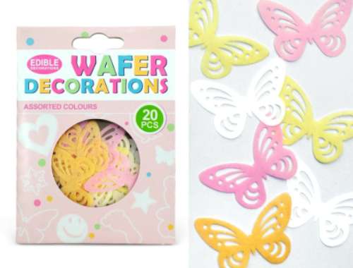 Edible Wafer Butterflies - Lacy - Click Image to Close